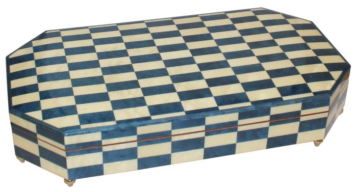 Nr.113M06 Intarsien Blau/Weiss